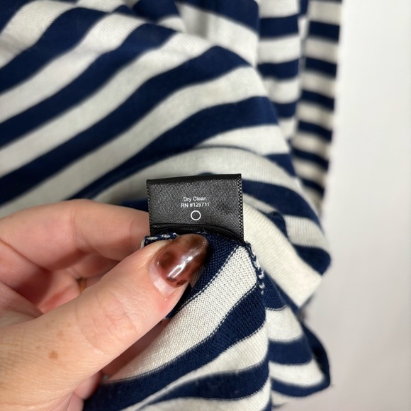 Jenni Kayne Mercer striped navy and cream sailor merino wool sweater size XXL - Picture 4 of 8